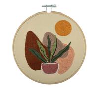 Trimits Embroidery Hoop Kits - 15cm 6” Beginner Starter Set, Includes Bamboo Hoop Threads Cloth Needle Backing & Instructions, Nature
