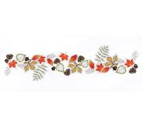 Trimits Embroidery Kit - Table Runner - Includes Printed Fabric, Threads, Needle & Instructions, 40 x 100cm, Autumn Leaves