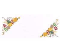 Trimits Embroidery Kit - Table Runner - Includes Printed Fabric, Threads, Needle & Instructions, 40 x 100cm, Autumnal Harvest