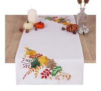 Trimits Embroidery Kit - Table Runner - Includes Printed Fabric, Threads, Needle & Instructions, 40 x 100cm, Autumnal Harvest