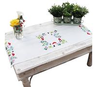 Trimits Embroidery Kit - Table Runner - Includes Printed Fabric, Threads, Needle & Instructions, 40 x 100cm, Toadstools