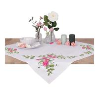 Trimits Embroidery Kit - Tablecloth - Includes Printed Fabric, Threads, Needle & Instructions, 80 x 80cm, Floral Berries