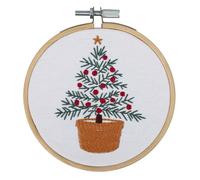 Trimits Embroidery Kits - 15cm 6" Embroidery Beginners Kit, Cross Stitch Kits for Adults, Starter Set with Bamboo Hoop, Fabric, Threads, Needle & Backing - Tree