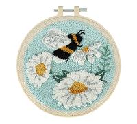 Trimits Embroidery Punch Needle Hoop Kit, Floral Bee, 15.2cm 6”