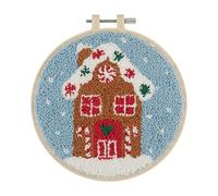 Trimits Embroidery Punch Needle Hoop Kits, 15.2cm 6”, Gingerbread House