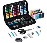 Trimits Essentials Sewing Kit - Portable Case for Adults, Beginners, DIY, Home, Travel, Emergency, Repair & Clothing Fixes with Thread Needles Scissors Tape Buttons & More, Blue, 23.5 x 13 x 3.5cm