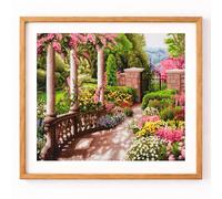 Trimits Extra Large Counted Cross Stitch Kit - Peace Garden Design on 14 Count Aida Fabric (65 x 53cm) with Threads, Needle, Colour Design and Instructions - Great for Skill Progression.