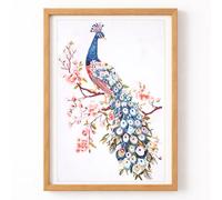 Trimits Extra Large Counted Cross Stitch Kit - Peacock Design on 14 Count Aida Fabric (45 x 64.5cm) with Threads, Needle, Colour Design and Instructions - Great for Skill Progression.