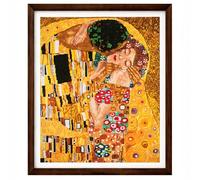 Trimits Extra Large Printed Cross Stitch Kit - The Kiss (Klimt) Design on 14 Count Aida (51 x 62cm) with Threads, Needle, Colour-Coded Design and Instructions - Great for Skill Progression.