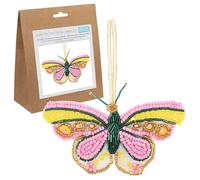 Trimits Felt Decoration Kit - Beaded Butterfly (12.5 x 6.5cm) with Pre-Cut Felt Shapes, Stuffing, Thread, Sequins, Beads, Needles, Ribbon and Instructions - Ideal for Beginners and Younger Crafters.