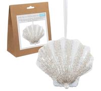 Trimits Felt Decoration Kit - Beaded Shell (12 x 10cm) with Pre-Cut Felt Shapes, Stuffing, Thread, Sequins, Beads, Needles, Ribbon and Instructions - Ideal for Beginners and Younger Crafters.