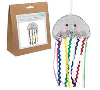 Trimits Felt Decoration Kit - Jellyfish (10 x 20cm) with Pre-Cut Felt Shapes, Stuffing, Thread, Sequins, Beads, Needles, Ribbon and Instructions - Ideal for Beginners and Younger Crafters.