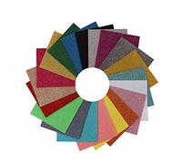 Trimits Glitter Acrylic Crafting Felt Pack, 20 Sheets, Assorted Colours B, 15 x 15cm