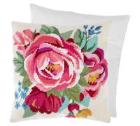 Trimits Half Stitch Cross Stitch Cushion Kit, Cushion Back Included, Pre Printed Canvas, Yarn and Needle Included 40 x 40cm (15.75 x 15.75in), Spring Bloom