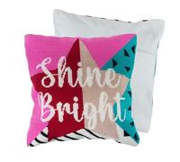 Trimits Half Stitch Cross Stitch Cushion Kit, Pre Printed Canvas, Yarn and Needle Included, 40 x 40cm (15.75 x 15.75in), Shine Bright