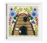 Trimits Half Stitch/Tapestry Kit - Bee Hive Design on 12 Count Printed Canvas (21.3 x 21.3cm) with Yarns, Needle, Colour Chart and Instructions - Make a Decorative Tapestry Using Half Stitch.