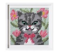 Trimits Half Stitch/Tapestry Kit - Cat Design on 6 Count Printed Canvas (20.5 x 22.9cm) with Yarns, Needle and Instructions - A Great Introduction to the Art of Tapestry.