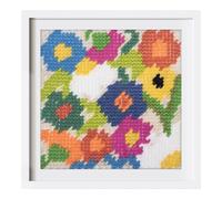 Trimits Half Stitch/Tapestry Kit - Contemporary Floral Design on 6 Count Printed Canvas (20.5 x 22.9cm) with Yarns, Needle and Instructions - A Great Introduction to the Art of Tapestry.