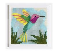 Trimits Half Stitch/Tapestry Kit - Hummingbird Design on 6 Count Printed Canvas (20.5 x 22.9cm) with Yarns, Needle and Instructions - A Great Introduction to the Art of Tapestry.