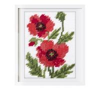 Trimits Half Stitch/Tapestry Kit - Poppies Design on 6 Count Printed Canvas (19 x 25.7cm) with Yarns, Needle and Instructions - A Great Introduction to the Art of Tapestry.