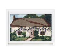 Trimits Half Stitch/Tapestry Kit - Spring Cottage Design on 12 Count Printed Canvas (25.4 x 18cm) with Yarns, Needle, Colour Chart and Instructions - Make a Decorative Tapestry Using Half Stitch.