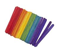 Trimits Home School Craft Wood Lolly Pop Sticks, 11cm x 10mm, Multicoloured, Pack of 50
