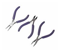 Trimits Jewellery Pliers 3 PCS - Jewelry Making & Repair Tools, Side Cutter, Round Nose & Flat Nose Pliers, Wire & Chain Cutters