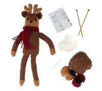 Trimits Knitting Kit - Handmade, Soft Toy, Teddy, Gift with Yarn, Needles and Instructions - Reindeer