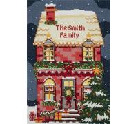 Trimits Large Cross Stitch Kits - Christmas Counted Embroidery Needlework for Adults Beginners Kids, Christmas Gifts Wall Art (Frame Not Included), 11 Count, Festive House