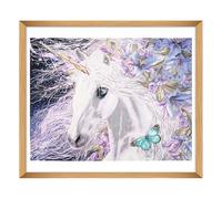 Trimits Large Cross Stitch Kits - Counted Embroidery Needlework for Adults Beginners Kids, Christmas Gifts Wall Art, (Frame Not Included) 14 Count, Unicorn