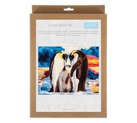 Trimits Large Cross Stitch Kits - Counted Embroidery Needlework for Adults Beginners Kids, Christmas Gifts Wall Art (Frame Not Included), 14 Count, Penguins