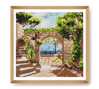 Trimits Large Cross Stitch Kits - Counted Embroidery Needlework for Adults Beginners Kids, Christmas Gifts Wall Art, (Frame Not Included) 14 Count, Harbour View