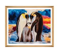 Trimits Large Cross Stitch Kits - Counted Embroidery Needlework for Adults Beginners Kids, Christmas Gifts Wall Art (Frame Not Included), 14 Count, Penguins