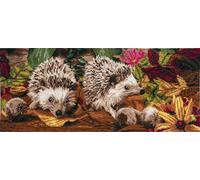 Trimits Large Cross Stitch Kits - Counted Embroidery Needlework for Adults Beginners Kids, Christmas Gifts Wall Art (Frame Not Included), 11 Count, Hedge Hogs