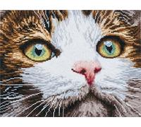 Trimits Large Cross Stitch Kits - Counted Embroidery Needlework for Adults Beginners Kids, Christmas Gifts Wall Art (Frame Not Included), 11 Count, Whiskers