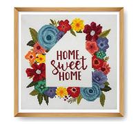 Trimits Large Cross Stitch Kits - Counted Embroidery Needlework for Adults Beginners Kids, Christmas Gifts Wall Art (Frame Not Included), 11 Count, Home Sweet Home