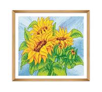 Trimits Large Cross Stitch Kits - Counted Embroidery Needlework for Adults Beginners Kids, Christmas Gifts Wall Art (Frame Not Included), 11 Count, Sunflowers