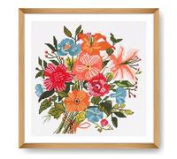 Trimits Large Cross Stitch Kits - Counted Embroidery Needlework for Adults Beginners Kids, Christmas Gifts Wall Art (Frame Not Included), 11 Count, Floral Bouquet