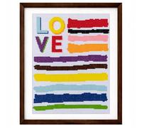 Trimits Large Printed Cross Stitch Kit - Love Graphical Design on 11 Count Aida (40 x 45cm), with Pre-Sorted 6-Strand Threads, Colour Chart & Instructions - Great for improving Cross Stitch Skills.