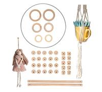 Trimits Macramé Starter Pack, Smooth Birch Wood, 39 Pieces, Natural