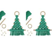 Trimits Make Your Own Macramé Decoration Kit, Festive Green Tree (Pack of 2)
