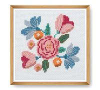 Trimits Mini Counted Cross Stitch Kits, 13 x 13cm (5 x 5in), Floral