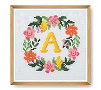Trimits Mini Counted Cross Stitch Kits, 13 x 13cm (5 x 5in), Floral Monogram
