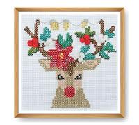 Trimits Mini Counted Cross Stitch Kits, 13 x 13cm (5 x 5in), Reindeer