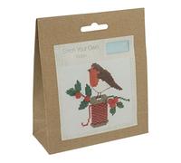 Trimits Mini Counted Cross Stitch Kits, 13 x 13cm (5 x 5in), Robin
