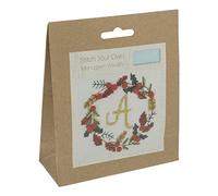 Trimits Mini Counted Cross Stitch Kits, 13 x 13cm (5 x 5in), Wreath Monogram