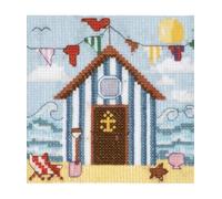 Trimits Mini Cross Stitch Kit Beach Hut 13 x 13 cm