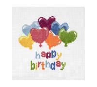 Trimits Mini Cross-Stitch Kit Birthday Balloons 13 x 12 cm