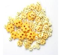 Trimits Mini Flowers Button Pack - Yellow, 4mm to 10mm