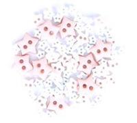 Trimits Mini Star Buttons - White / Cream
